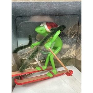 Vintage 1982 Hallmark Muppets Kermit the Frog Skiing Christmas Ornament QX4956